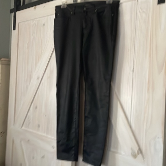 Eileen Fisher Faux Leather Black size M 12 Pant Like Brand New - Picture 4 of 13